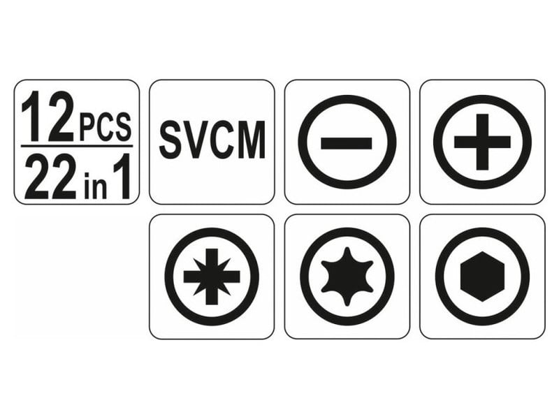 YATO Set de șurubelnițe cu tijă cu două capete 12 piese - 2 | YEO
