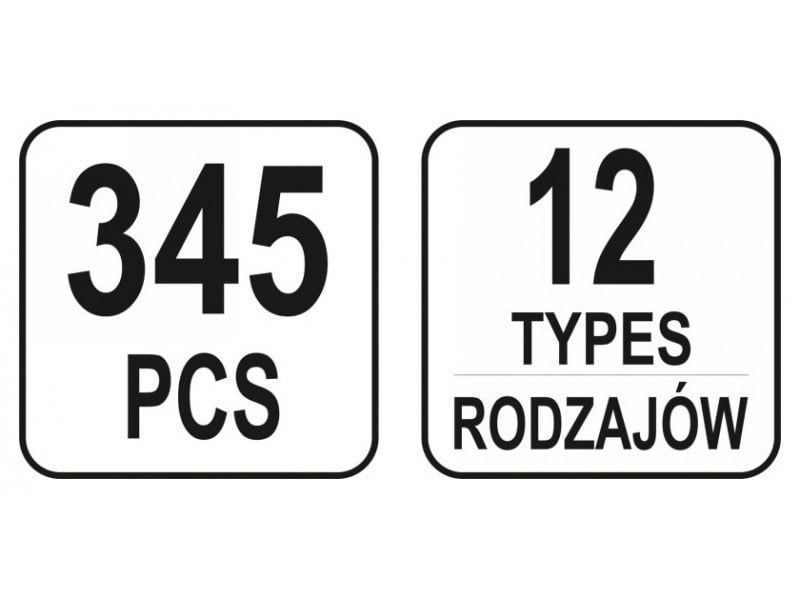 YATO Set patent din plastic 345 piese Peugeot