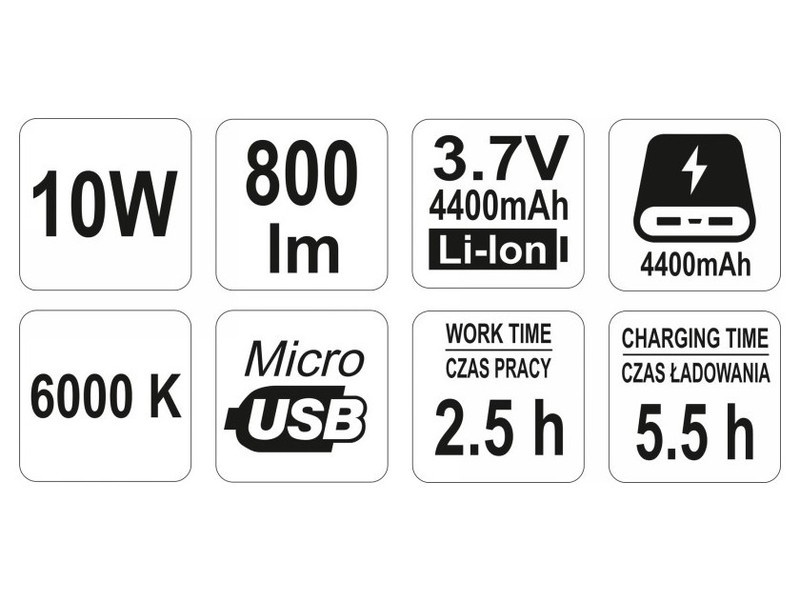 YATO Spot LED reîncărcabil 3,7 V