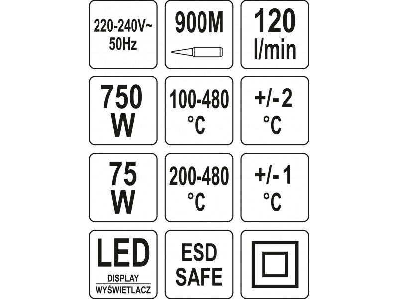 YATO Stație de încălzire și sablare 2 în 1 75 - 750 W