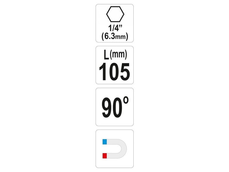 YATO Șurubelniță manuală de colț 90° 105 mm