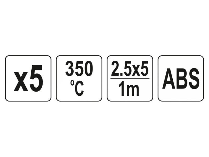 YATO Tijă de sudură din plastic 2,5 x 5 mm x 1 m ABS (5 buc)