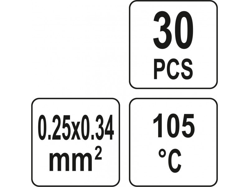 YATO Tuburi termocontractabile impermeabile 0,25-0,34 mm2 (30 bucăți)