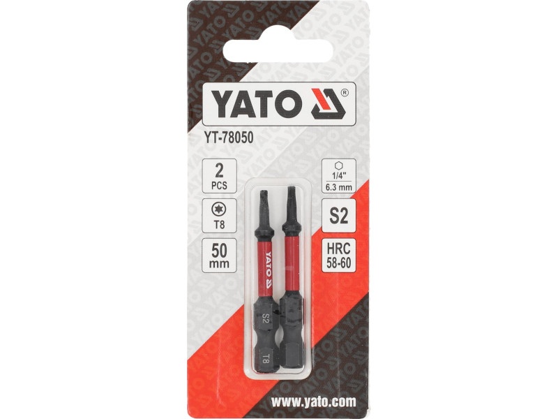 YATO Vârf bit de impact T8 x 50 mm (2 buc) - 3 | YEO