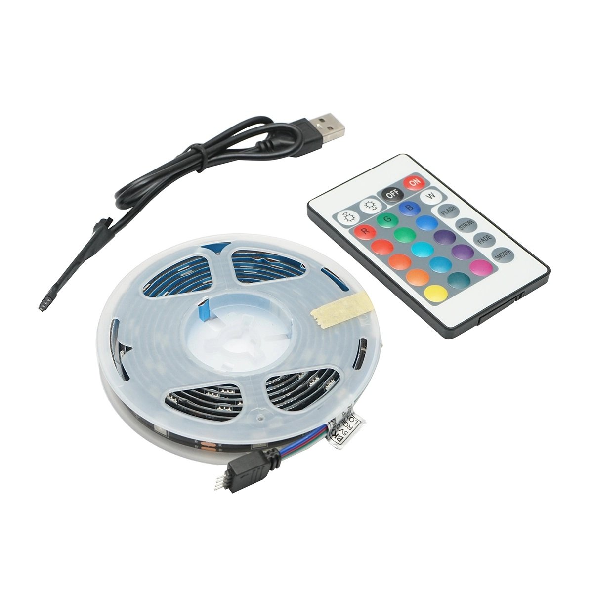 Banda LED cu telecomanda 5V, 2m, control vocal RGB IP20, Cod: BK79088, Brand: BRECKNER GERMANY, - 1 | YEO