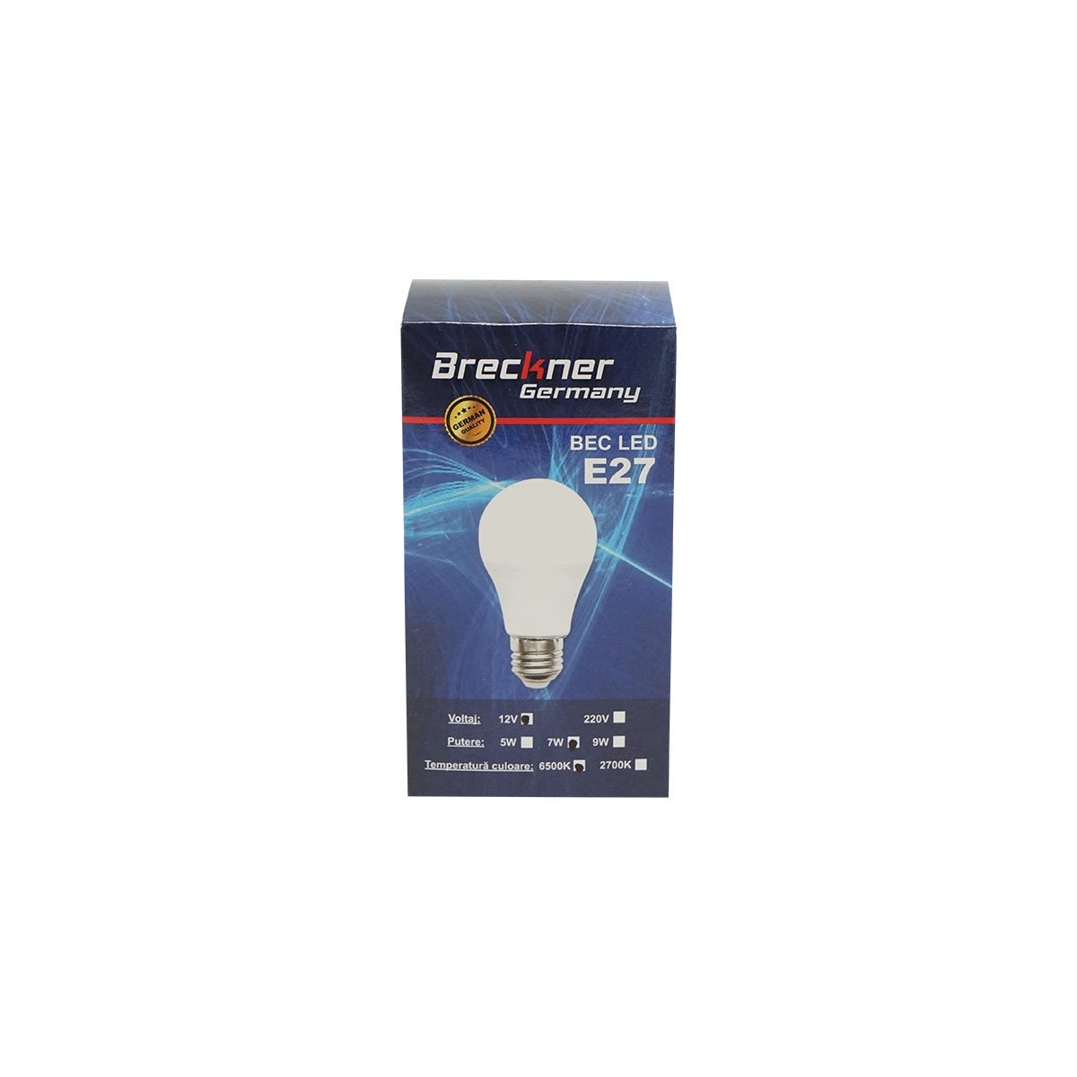 Bec cu LED A60, E27, 7W, 12V culoare rece 6500K, Cod: BK90864, Brand: BRECKNER GERMANY