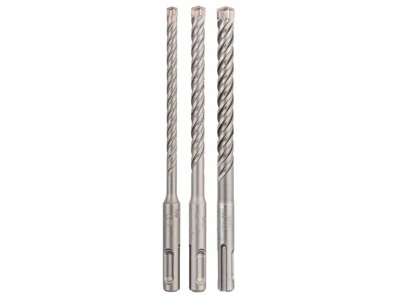 BOSCH 5X Set de burghie pentru roci 3 piese cu patru tăișuri SDS-Plus (6 / 8 / 10 x 160 mm)