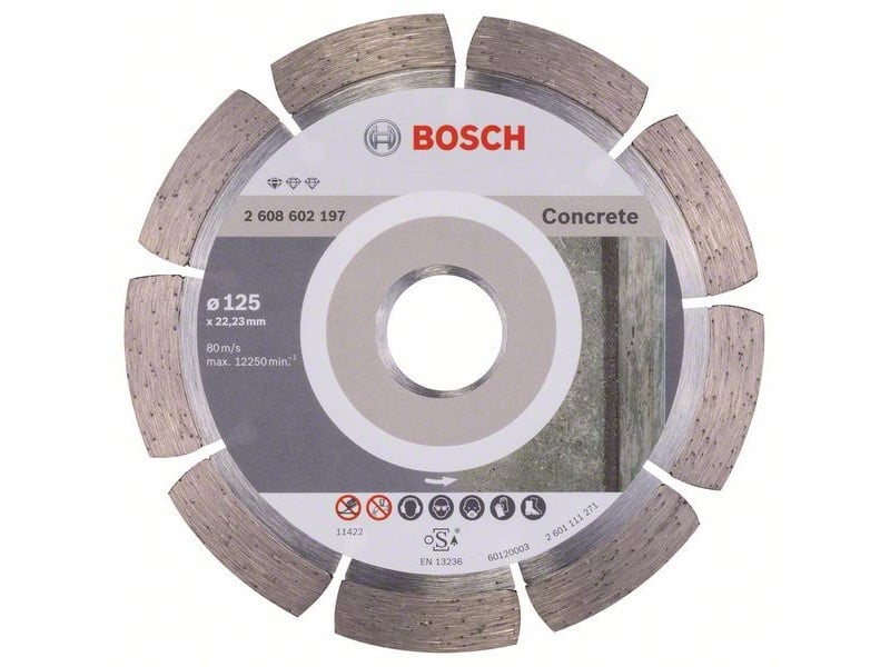 BOSCH Disc de tăiere diamantat 125 x 1,6 x 10 x 22,2 mm segmentat Standard pentru beton