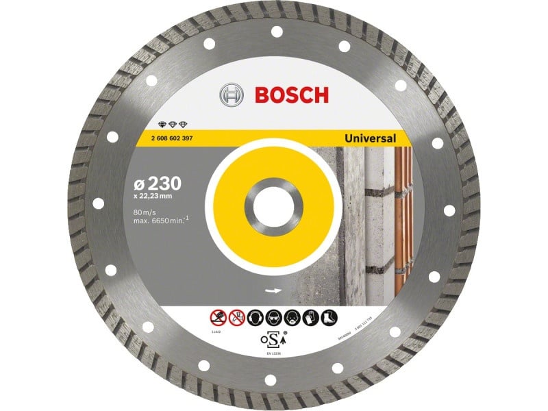 BOSCH Disc de tăiere diamantat 230 x 2,5 x 10 x 22,2 mm turbo Standard pentru Universal