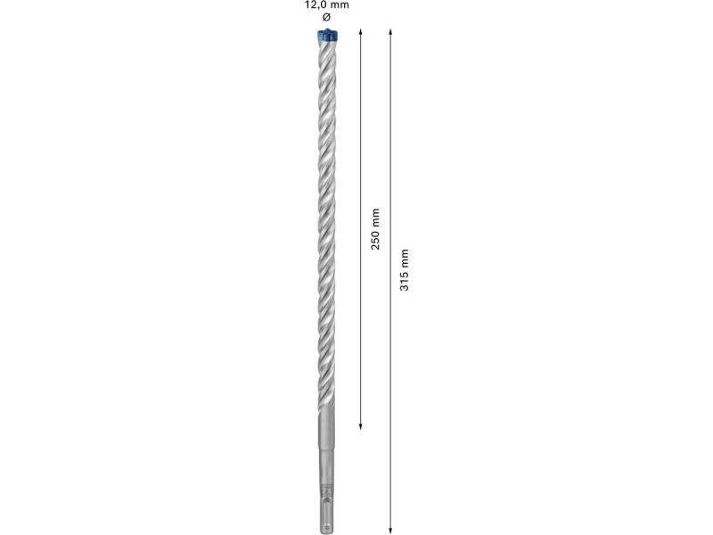 BOSCH EXPERT 7X Burghiu pentru piatră 12 x 315/250 mm cu patru tăișuri SDS-Plus - 2 | YEO