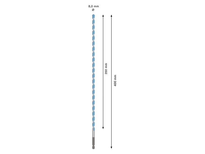 BOSCH EXPERT HEX-9 Burghiu universal 8,0 x 350/400 mm cu prindere burghiu 1/4"