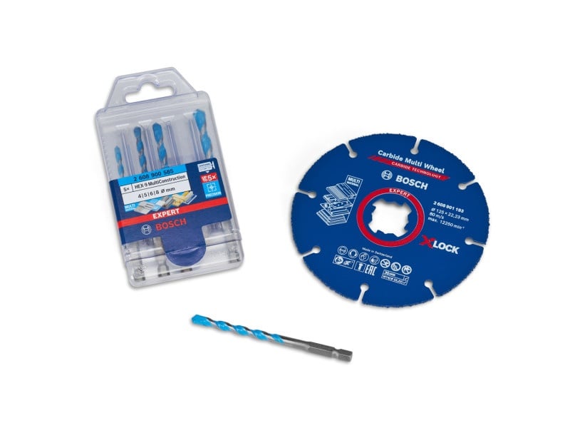 BOSCH EXPERT Set universal de burghie 5 piese + disc de tăiere multiplă de 125 mm X-LOCK