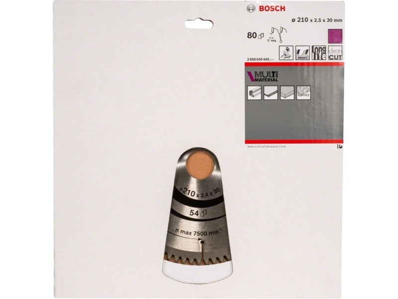 BOSCH Ferăstrău universal 210 x 30 x 2,5 mm / 80T MultiMaterial HLTCG - 1 | YEO