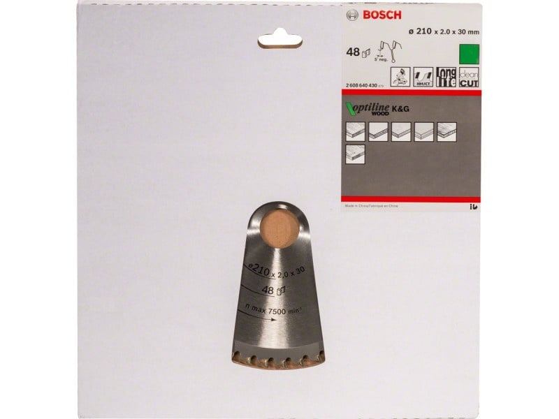 BOSCH Lamă de ferăstrău pentru lemn 210 x 30 x 2,0 mm / 48T Optiline Wood ATB / N - 1 | YEO