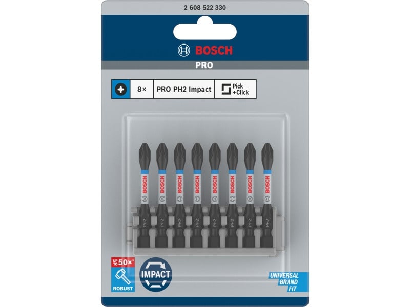 BOSCH PRO Bithegy PH2 x 8db / 55 mm Pick & Click - 1 | YEO