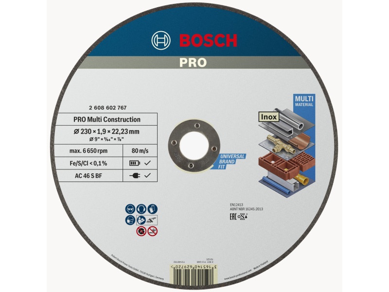 BOSCH PRO Disc de tăiere Multi Material 230 x 1,9 x 22,2 mm AC 46 S BF (oSa)