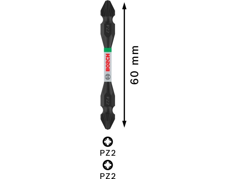 BOSCH PRO Impact bit point cu capăt dublu PZ2 x 65 mm - 3 | YEO