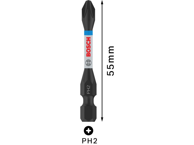 BOSCH PRO Impact bit punct PH2 x 55 mm 1/4" (2 buc) - 2 | YEO