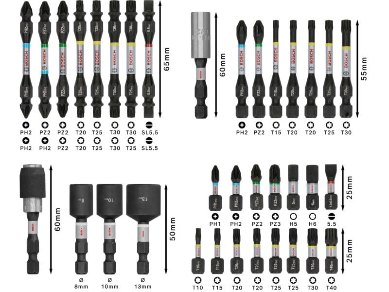 BOSCH PRO Impact bit punct set 35 piese 1/4" Hex - 2 | YEO