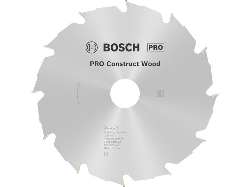 BOSCH PRO Pânză de ferăstrău pentru lemn 190 x 30 x 2,6 mm / 12T Construct Wood