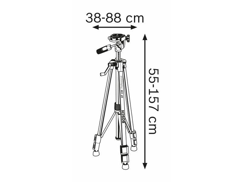 BOSCH Trepied suport laser 55-157 cm cu filet de prindere 1/4" BT 150