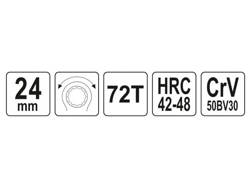 Cheie stea cu clichet YATO 24 mm / 265 mm CrV - 3 | YEO