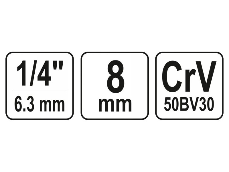 Cheie tubulară YATO 1/4" 8 mm CrV - 2 | YEO