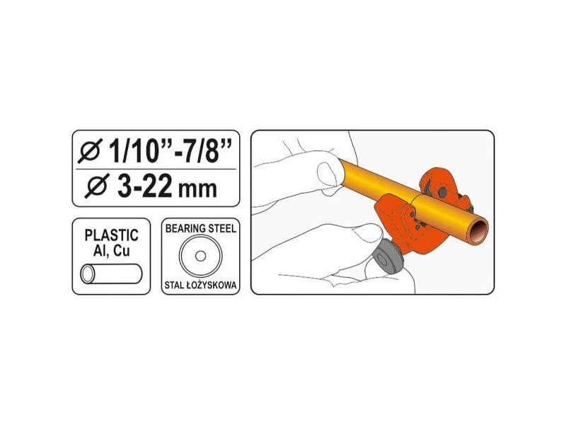 Cutter pentru țevi YATO 3-22 mm - 1 | YEO