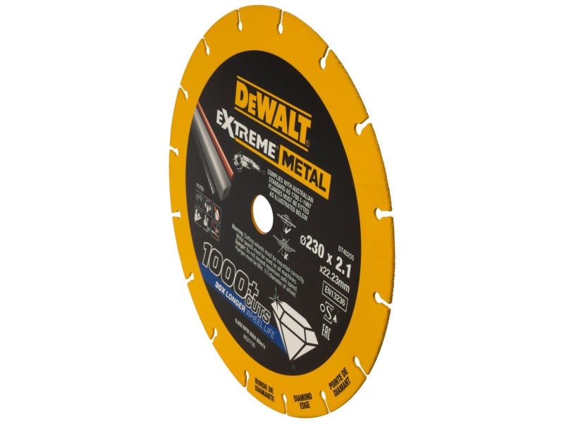 DEWALT EXTREME METAL Disc diamantat de tăiere pentru metal 230 x 2,1 x 22,2 mm (metal/alu/inox) - 1 | YEO