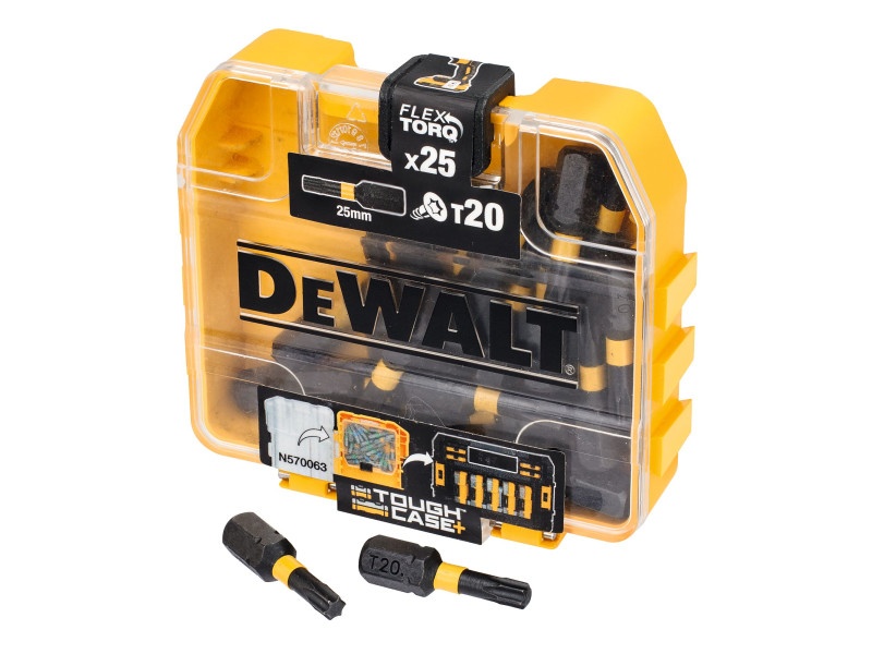 DEWALT Flextorq vârf de bit T20 x 25 mm Tough Case (25 bucăți)