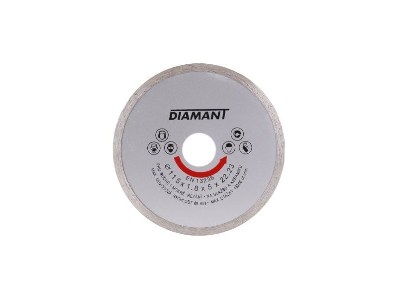 DIAMANT Disc de tăiere diamantat 115 x 1,8 x 5,0 x 22,2 mm continuu