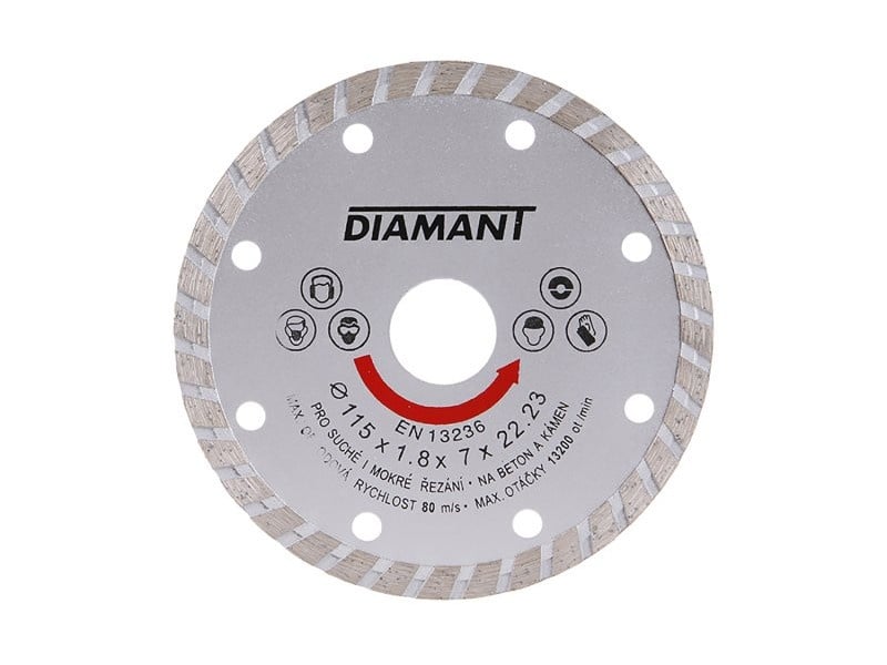 DIAMANT Disc de tăiere diamantat 115 x 1,8 x 7,0 x 22,2 mm turbo