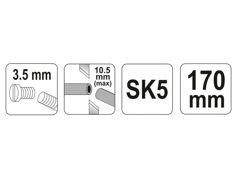 Dispozitiv de tăiat cabluri YATO 170 mm (până la 10,5 mm2 și 3,5 mm răsucite)