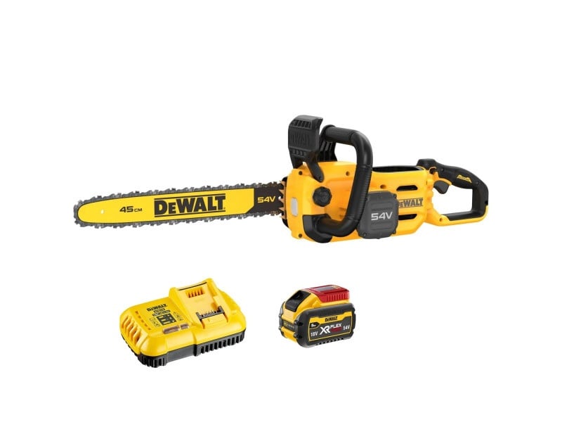 Drujbă cu lanț fără fir DEWALT 18-54 V (1 x baterie 9.0 Ah + încărcător) DCMCS574X1