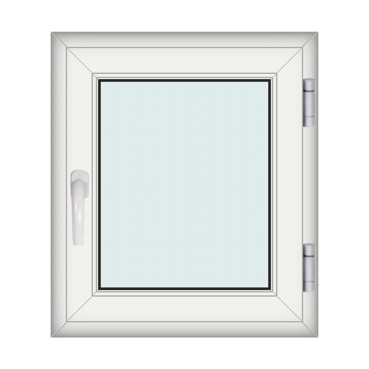 Fereastra 70x80cm, 1 canat, alb, dreapta si rabatare, Klass, 7cm, 6 camere, 2 garnituri