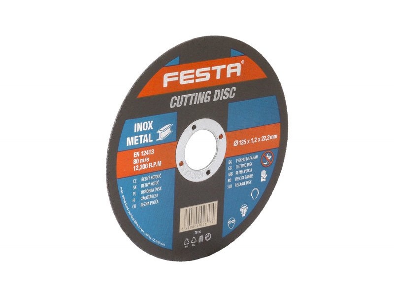 FESTA Disc de tăiere pentru metal în cutie metalică 115 x 1 x 22,2 mm (10 buc)