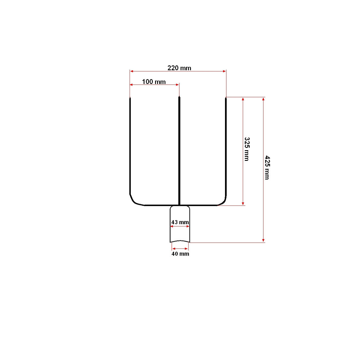 Furca metal Elvetiana, cu 3 coarne (fara maner), Cod: DISSH93