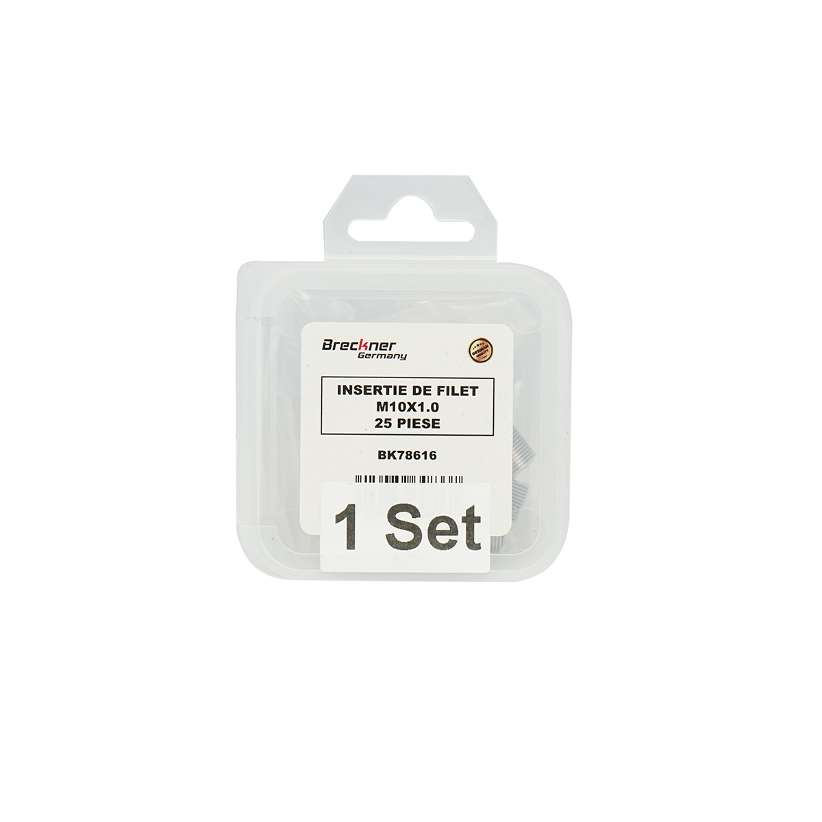 Insertie spiralata pentru reparat filete M10x1.0mm 25 piese, Cod: BK78616, Brand: BRECKNER GERMANY