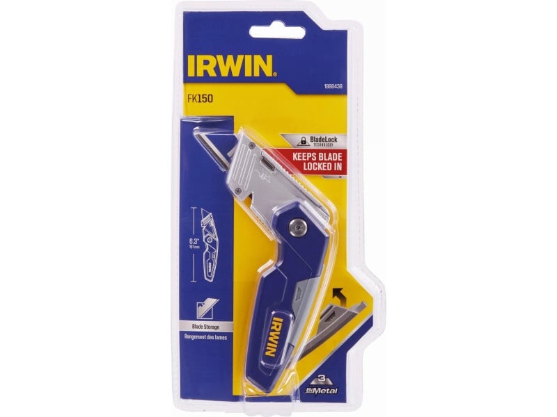 IRWIN FK150 Cuțit pliabil + 3 lame trapezoidale