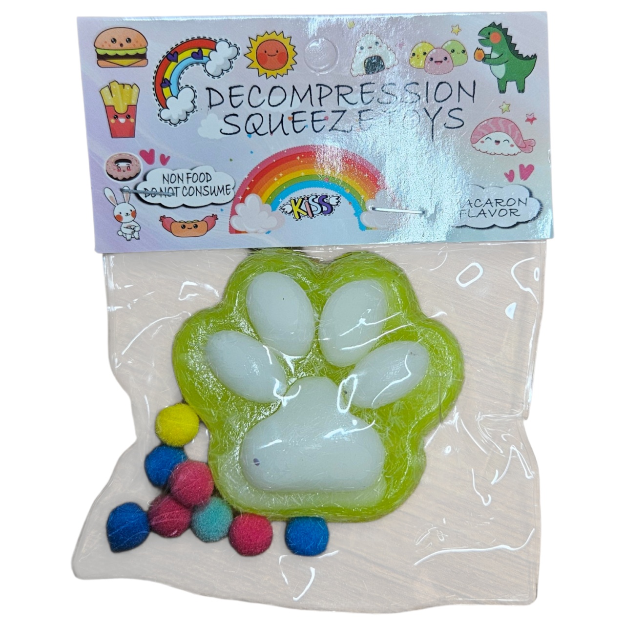 Jucărie Antistres Squeeze Toy – Lăbuță Multicolor, 6 cm - Verde