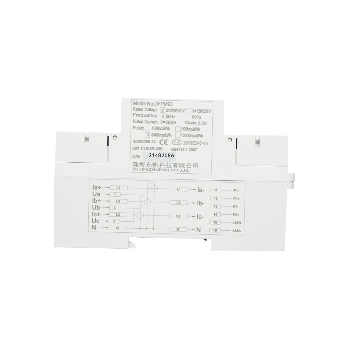 Kit releu putere DFUN DFPM93 smart meter, trifazic 3x220-380V, 6400imp/Kwh cu siguranta digitala, transformator Split Core 600V, 300A/5A, 50-60Hz, Cod: DISHN75, Brand: BRECKNER GERMANY