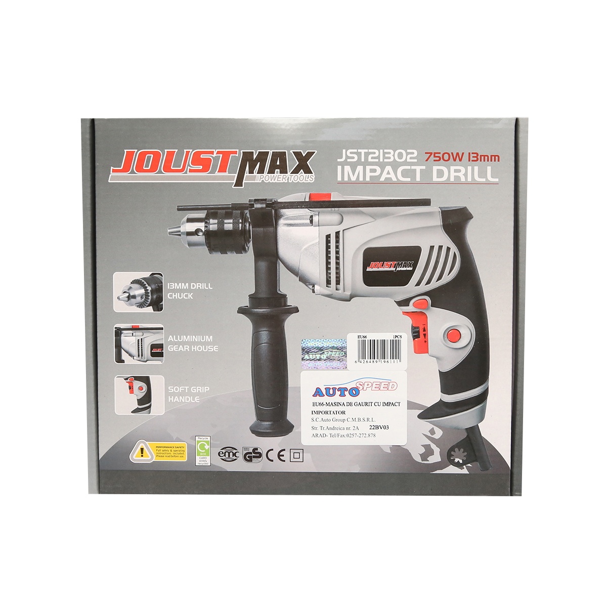 Masina de gaurit si insurubat cu impact 750W, 2800rpm, Cod: DISEU66, Brand: JOUSTMAX - 1 | YEO