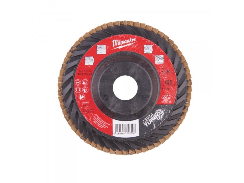 MILWAUKEE Disc abraziv 125 x 22,2 mm / P80 granulație ceramică SLC50 Cera Turbo