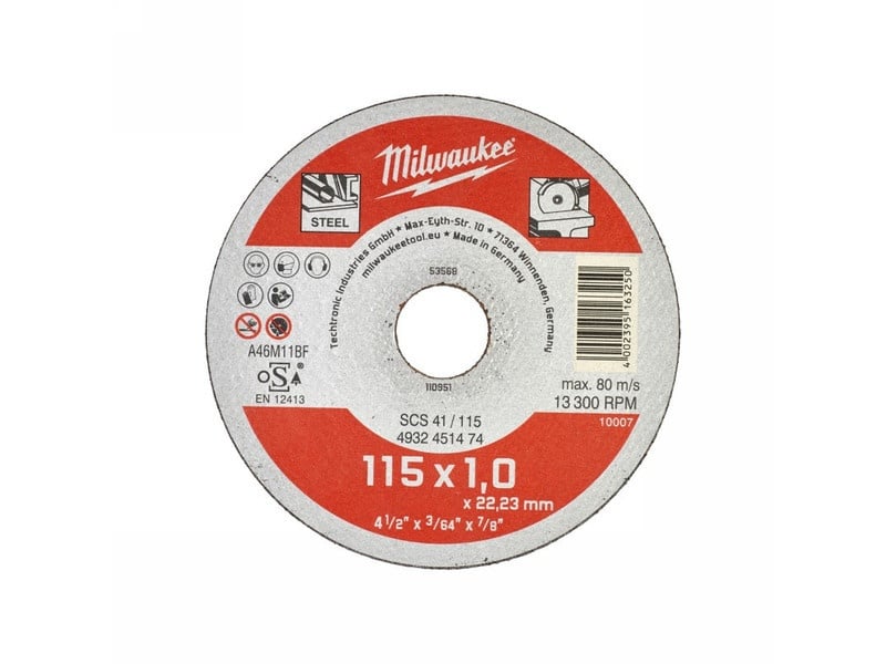 MILWAUKEE Disc de tăiere pentru metal 115 x 1,0 mm WSCS41