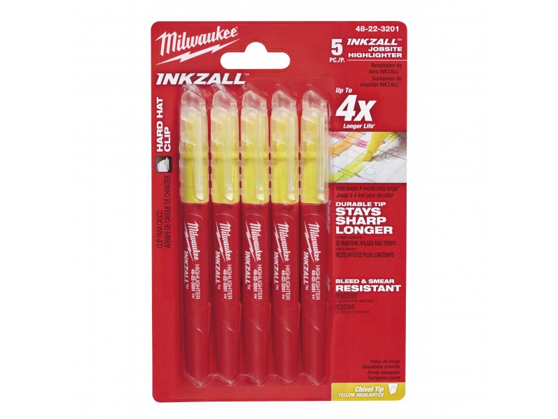 MILWAUKEE INKZALL™ Evidențator galben (5 buc)