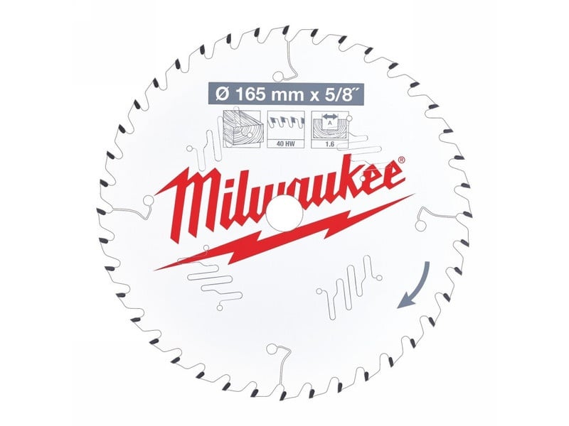 MILWAUKEE Lamă de ferăstrău pentru lemn 165 x 30 x 15,87 x 1,6 mm / 40T ATB