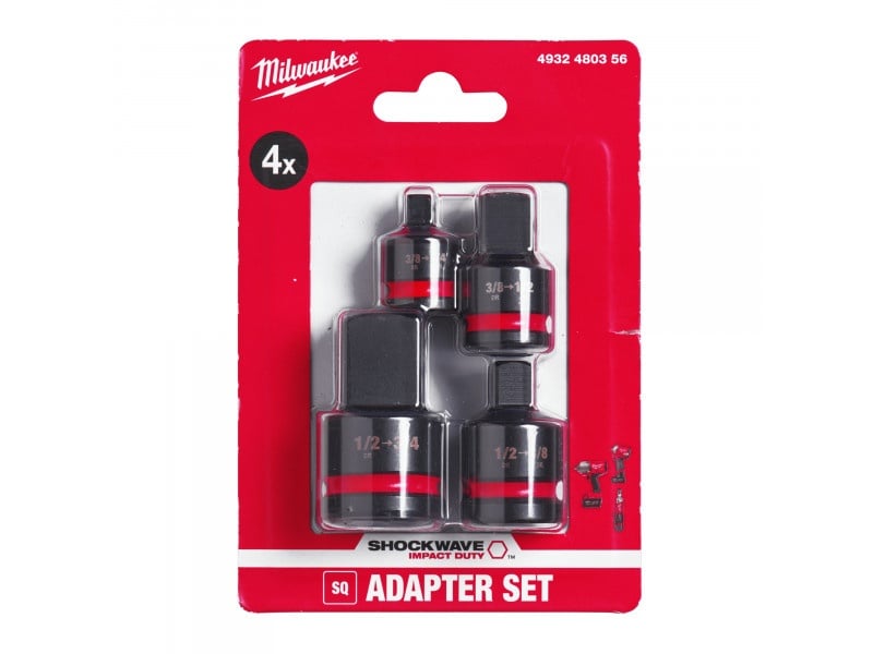 MILWAUKEE Set adaptor pentru mufe de mașină 4 piese CrMo