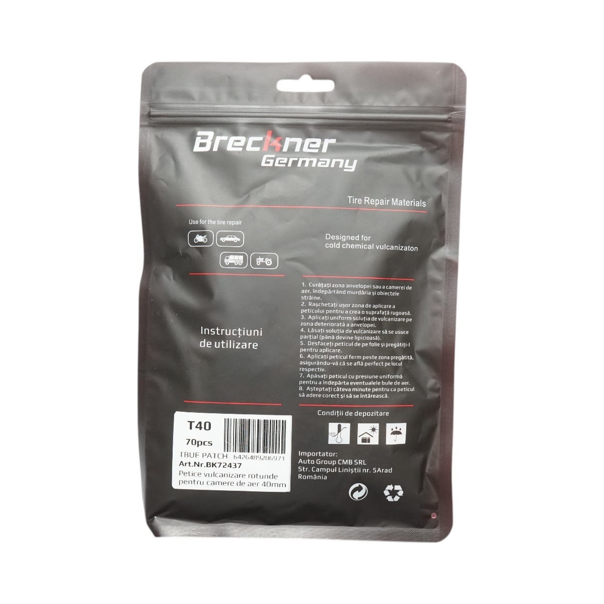 Petice vulcanizare rotunde 40mm pentru camere de aer Breckner Germany, BK72437 - 2 | YEO