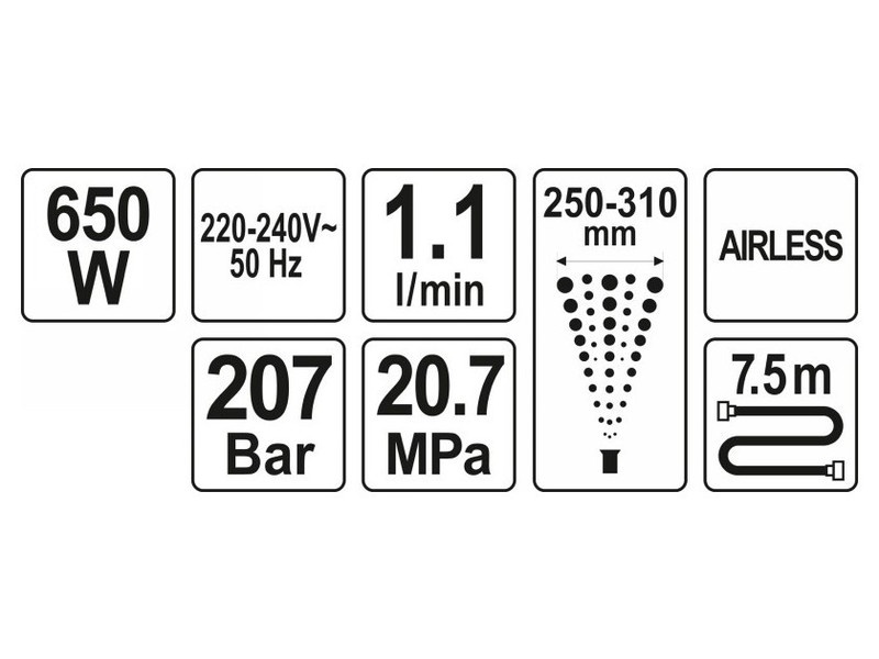 Pulverizator YATO 650 W 1,1 litri/min - 3 | YEO