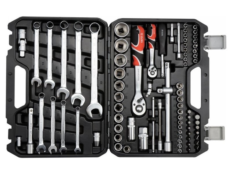 Set de prize YATO 82 piese 1/4", 1/2" CrV